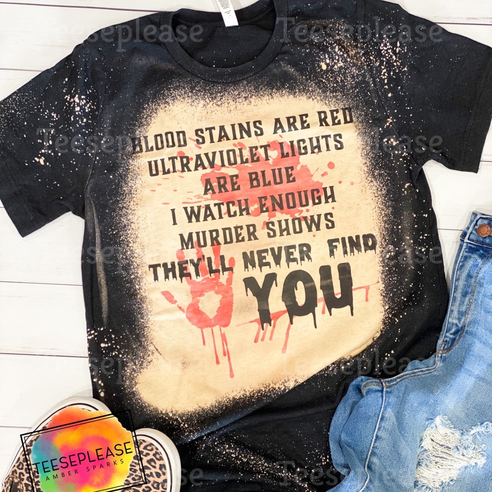 Horror Crime Show Bleached Tshirt 5X